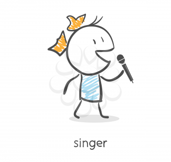 Singer. Illustration.